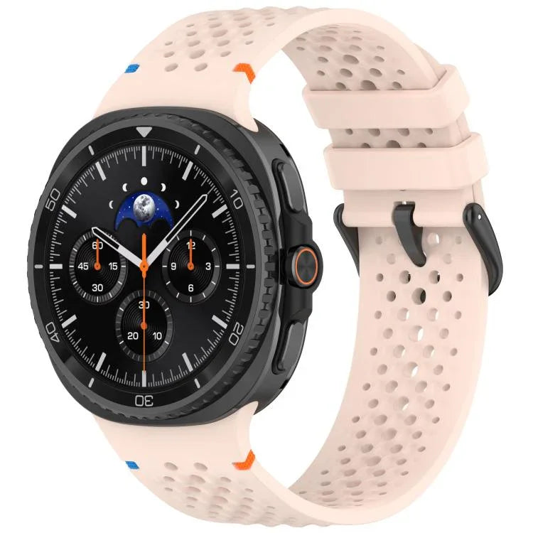 xDfind 合金ブラックバックルハニカム通気シリコンウォッチバンド、Samsung Galaxy Watch8 / Watch8 Classic 用
