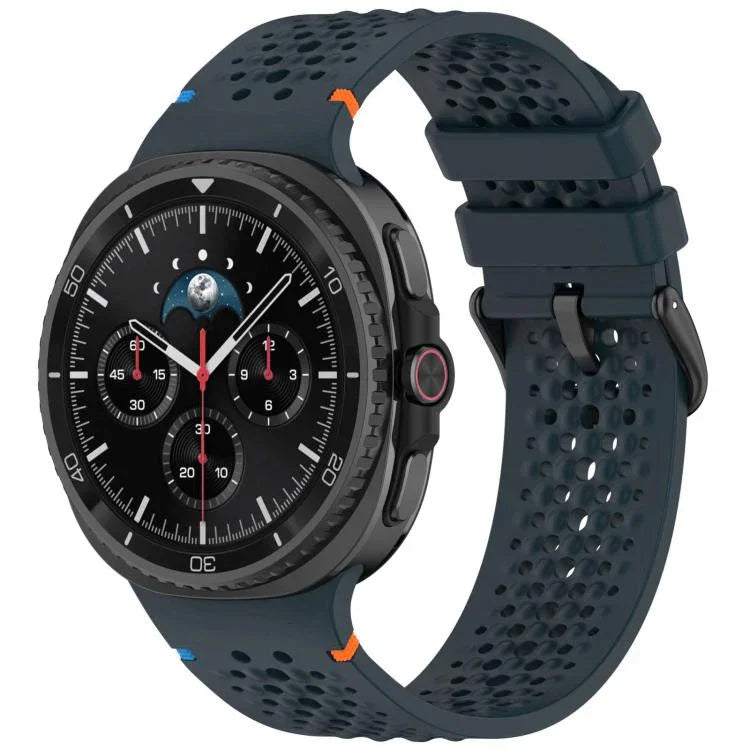 xDfind 合金ブラックバックルハニカム通気シリコンウォッチバンド、Samsung Galaxy Watch8 / Watch8 Classic 用