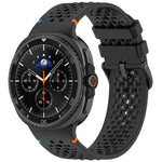 xDfind 合金ブラックバックルハニカム通気シリコンウォッチバンド、Samsung Galaxy Watch8 / Watch8 Classic 用