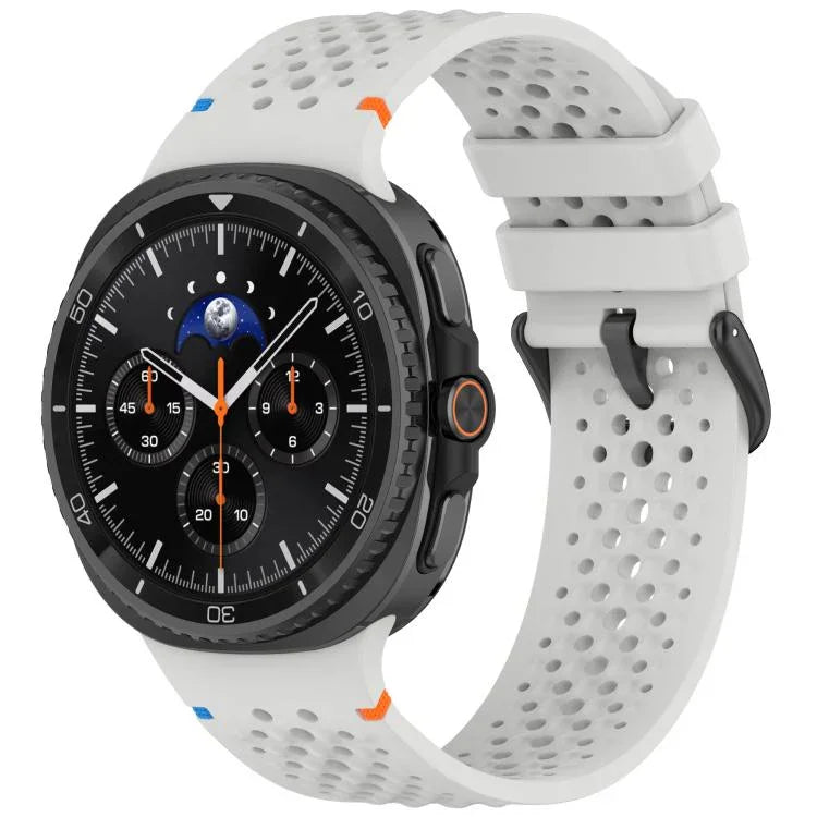 xDfind 合金ブラックバックルハニカム通気シリコンウォッチバンド、Samsung Galaxy Watch8 / Watch8 Classic 用
