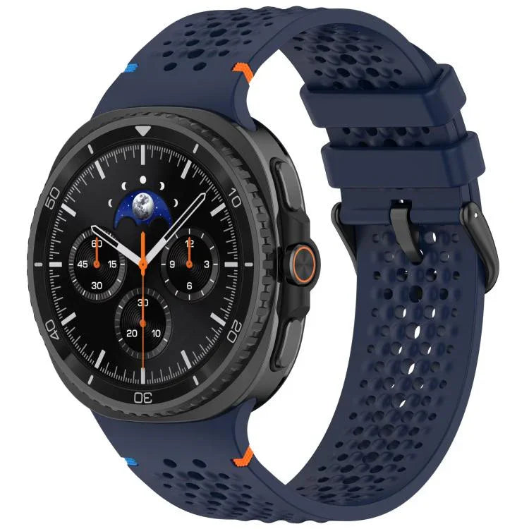 xDfind 合金ブラックバックルハニカム通気シリコンウォッチバンド、Samsung Galaxy Watch8 / Watch8 Classic 用