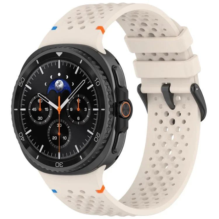 xDfind 合金ブラックバックルハニカム通気シリコンウォッチバンド、Samsung Galaxy Watch8 / Watch8 Classic 用