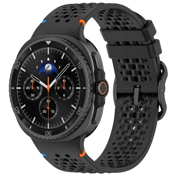 xDfind ラダーブラックバックルハニカム通気シリコンウォッチバンド、Samsung Galaxy Watch8 / Watch8 Classic 用