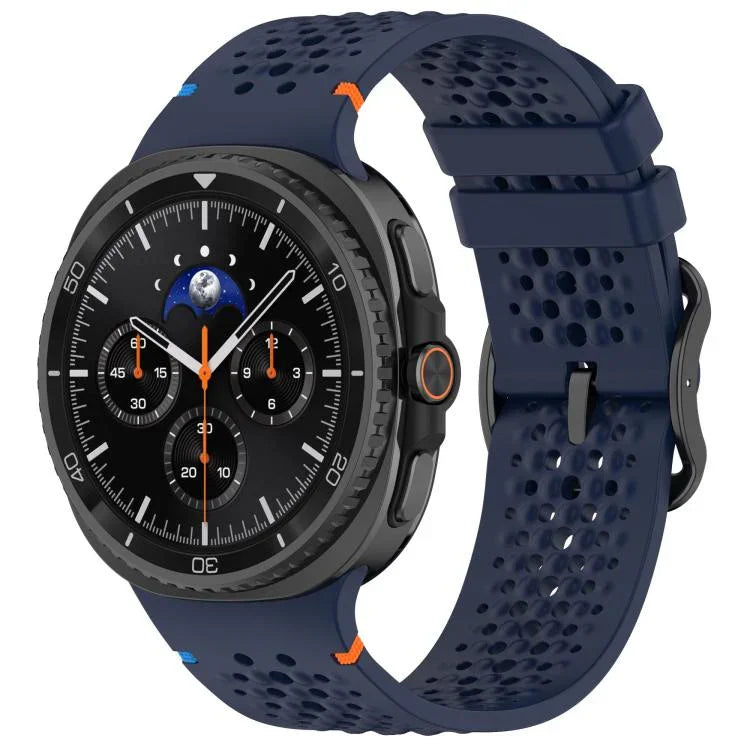 xDfind ラダーブラックバックルハニカム通気シリコンウォッチバンド、Samsung Galaxy Watch8 / Watch8 Classic 用