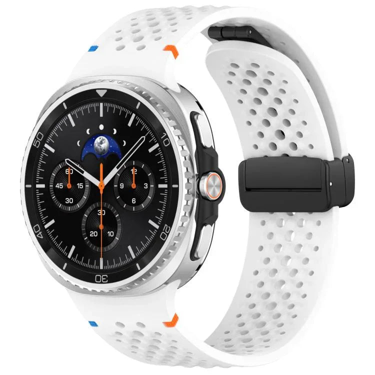 xDfind マグネティックブラックバックルハニカム通気シリコンウォッチバンド、Samsung Galaxy Watch8 / Watch8 Classic 用
