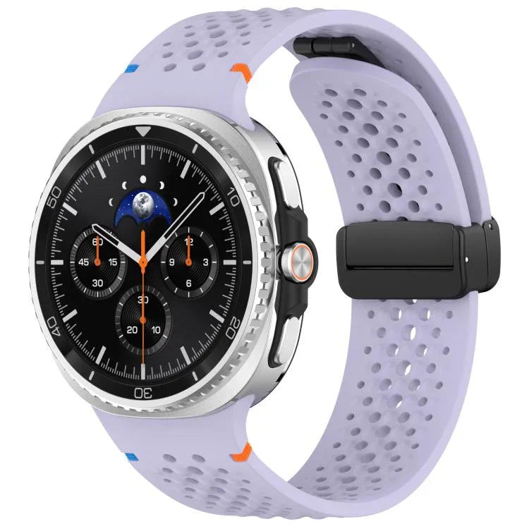 xDfind マグネティックブラックバックルハニカム通気シリコンウォッチバンド、Samsung Galaxy Watch8 / Watch8 Classic 用