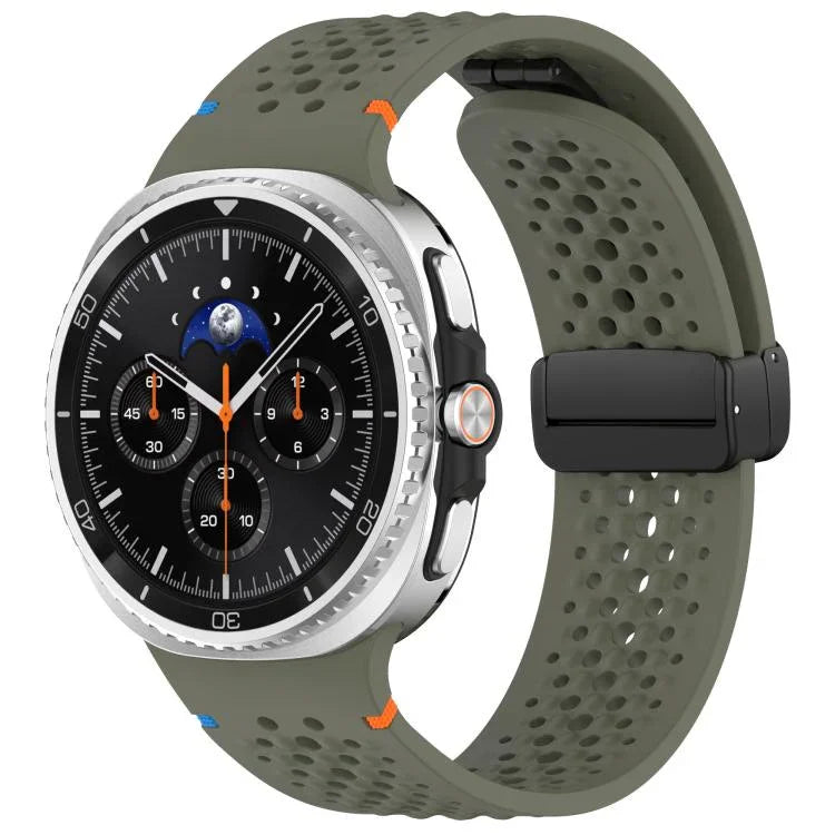 xDfind マグネティックブラックバックルハニカム通気シリコンウォッチバンド、Samsung Galaxy Watch8 / Watch8 Classic 用