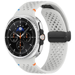 xDfind マグネティックブラックバックルハニカム通気シリコンウォッチバンド、Samsung Galaxy Watch8 / Watch8 Classic 用