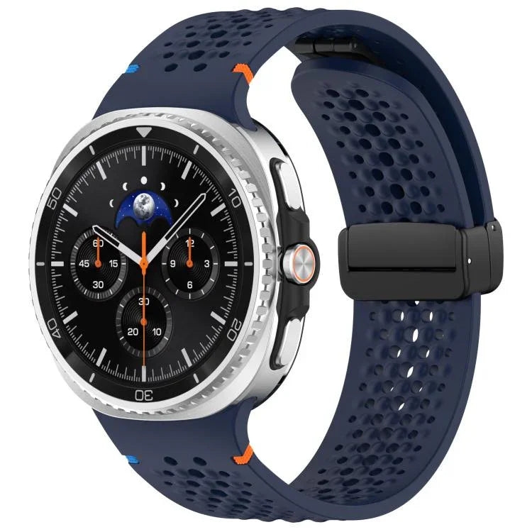 xDfind マグネティックブラックバックルハニカム通気シリコンウォッチバンド、Samsung Galaxy Watch8 / Watch8 Classic 用