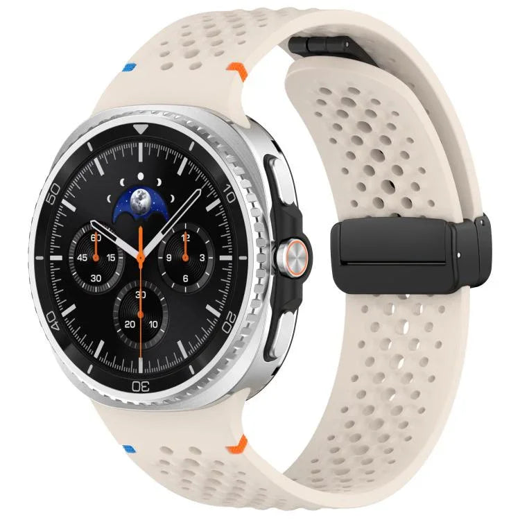xDfind マグネティックブラックバックルハニカム通気シリコンウォッチバンド、Samsung Galaxy Watch8 / Watch8 Classic 用