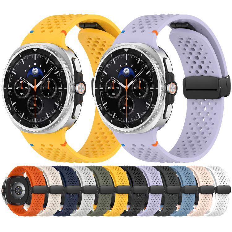 xDfind マグネティックブラックバックルハニカム通気シリコンウォッチバンド、Samsung Galaxy Watch8 / Watch8 Classic 用