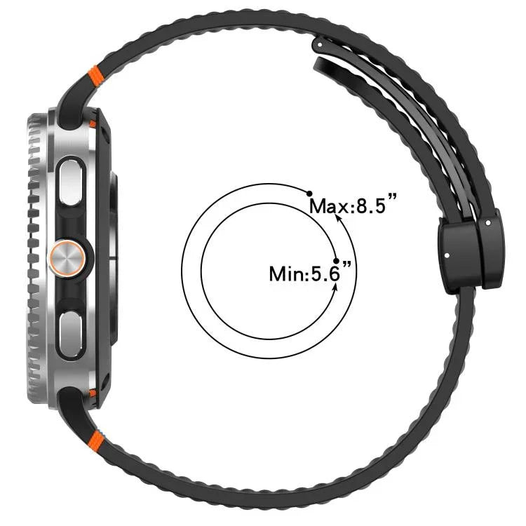 xDfind マグネティックブラックバックルハニカム通気シリコンウォッチバンド、Samsung Galaxy Watch8 / Watch8 Classic 用