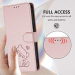 エンボス加工ハートキャット レザー携帯ケース 手首ストラップ付き、iPhone 11 Pro Max用、iPhone 11用、iPhone 11 Pro用、iPhone X / XS用