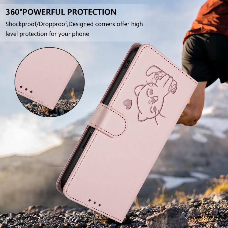 エンボス加工ハートキャット レザー携帯ケース 手首ストラップ付き、iPhone 11 Pro Max用、iPhone 11用、iPhone 11 Pro用、iPhone X / XS用