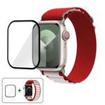 バックルループナイロンウォッチバンド 3Dカーブフィルム付き、Apple Watch Series 45mm用