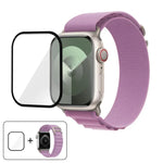 バックルループナイロンウォッチバンド 3Dカーブフィルム付き、Apple Watch Series 45mm用