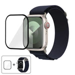 バックルループナイロンウォッチバンド 3Dカーブフィルム付き、Apple Watch Series 45mm用