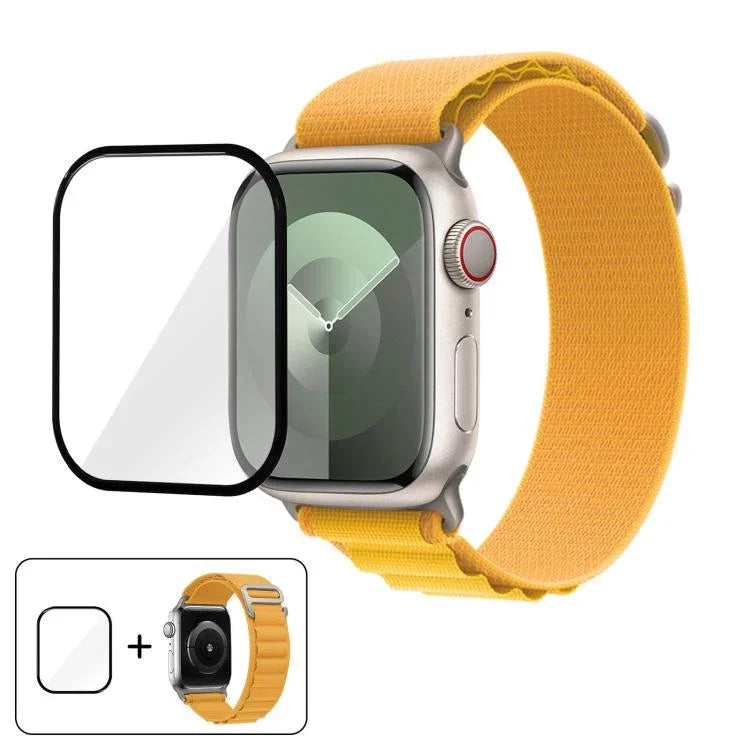 バックルループナイロンウォッチバンド 3Dカーブフィルム付き、Apple Watch Series 41mm用