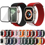 バックルループナイロンウォッチバンド 3Dカーブフィルム付き、Apple Watch Series 41mm用