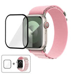 バックルループナイロンウォッチバンド 3Dカーブフィルム付き、Apple Watch Series 38mm用