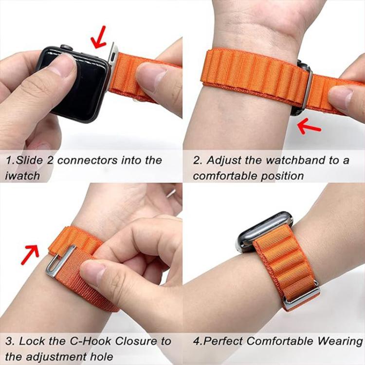 バックルループナイロンウォッチバンド 3Dカーブフィルム付き、Apple Watch Series 40mm用