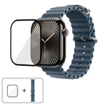 オーシャンシリコンウォッチバンド 3Dカーブフィルム付き、Apple Watch Series 10 46mm用、Apple Watch Series 10 42mm用、Apple Watch Series 44mm用
