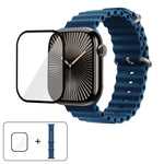 オーシャンシリコンウォッチバンド 3Dカーブフィルム付き、Apple Watch Series 10 46mm用、Apple Watch Series 10 42mm用、Apple Watch Series 44mm用