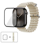 オーシャンシリコンウォッチバンド 3Dカーブフィルム付き、Apple Watch Series 10 46mm用、Apple Watch Series 10 42mm用、Apple Watch Series 44mm用