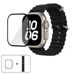 オーシャンシリコンウォッチバンド 3Dカーブフィルム付き、Apple Watch Series 40mm用、Apple Watch Ultra 2 / 1 49mm用、Apple Watch Series 45mm用