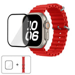 オーシャンシリコンウォッチバンド 3Dカーブフィルム付き、Apple Watch Series 40mm用、Apple Watch Ultra 2 / 1 49mm用、Apple Watch Series 45mm用