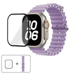 オーシャンシリコンウォッチバンド 3Dカーブフィルム付き、Apple Watch Series 40mm用、Apple Watch Ultra 2 / 1 49mm用、Apple Watch Series 45mm用