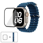 オーシャンシリコンウォッチバンド 3Dカーブフィルム付き、Apple Watch Series 40mm用、Apple Watch Ultra 2 / 1 49mm用、Apple Watch Series 45mm用