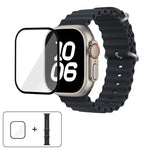 オーシャンシリコンウォッチバンド 3Dカーブフィルム付き、Apple Watch Series 40mm用、Apple Watch Ultra 2 / 1 49mm用、Apple Watch Series 45mm用