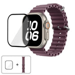 オーシャンシリコンウォッチバンド 3Dカーブフィルム付き、Apple Watch Series 40mm用、Apple Watch Ultra 2 / 1 49mm用、Apple Watch Series 45mm用