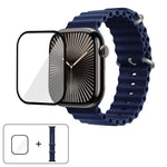 オーシャンシリコンウォッチバンド 3Dカーブフィルム付き、Apple Watch Series 41mm用、Apple Watch Series 38mm用、Apple Watch Series 42mm用