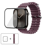オーシャンシリコンウォッチバンド 3Dカーブフィルム付き、Apple Watch Series 41mm用、Apple Watch Series 38mm用、Apple Watch Series 42mm用