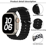 オーシャンシリコンウォッチバンド 3Dカーブフィルム付き、Apple Watch Series 10 46mm用、Apple Watch Series 10 42mm用、Apple Watch Series 44mm用