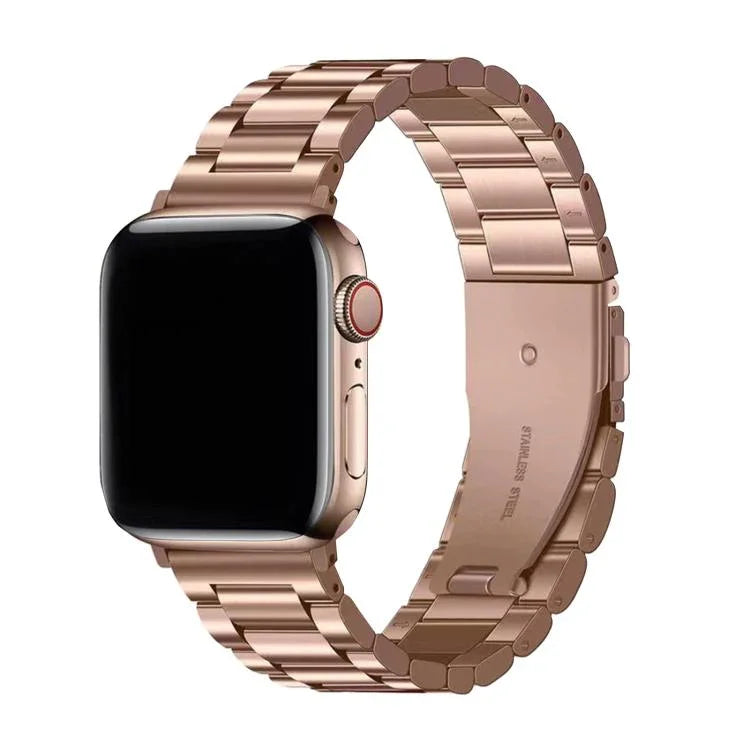 3Dカーブフィルム付きスリービーズステンレススチール時計バンド、Apple Watch Ultra 2 / 1 49mm用、Apple Watch Series 45mm用、Apple Watch Series 41mm用、Apple Watch Series 38mm用