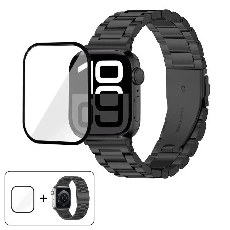3Dカーブフィルム付きスリービーズステンレススチール時計バンド、Apple Watch Series 42mm用