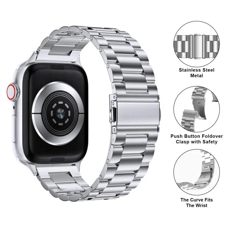 3Dカーブフィルム付きスリービーズステンレススチール時計バンド、Apple Watch Series 42mm用