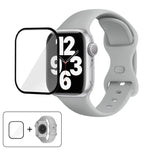 バタフライバックルシリコンウォッチバンド 3Dカーブフィルム付き、Apple Watch Series 10 46mm用、Apple Watch Series 10 42mm用、Apple Watch Series 44mm用