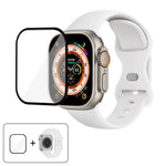 バタフライバックルシリコンウォッチバンド 3Dカーブフィルム付き、Apple Watch Series 40mm用、Apple Watch Ultra 2 / 1 49mm用、Apple Watch Series 45mm用