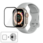 バタフライバックルシリコンウォッチバンド 3Dカーブフィルム付き、Apple Watch Series 40mm用、Apple Watch Ultra 2 / 1 49mm用、Apple Watch Series 45mm用