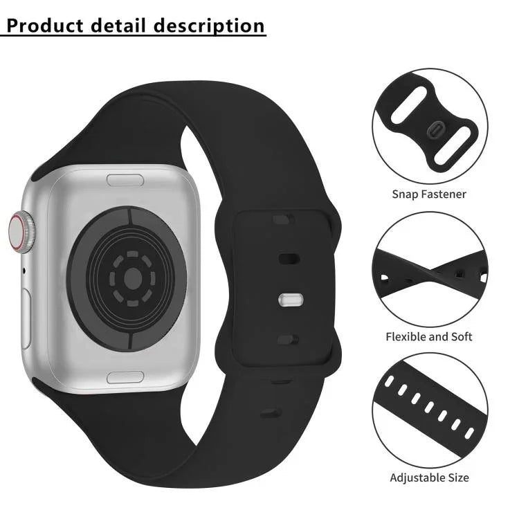 バタフライバックルシリコンウォッチバンド 3Dカーブフィルム付き、Apple Watch Series 10 46mm用、Apple Watch Series 10 42mm用、Apple Watch Series 44mm用