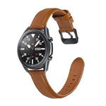 フラットテクスチャー本革交換用ストラップ、Samsung Galaxy Watch 3 41mm用、Samsung Galaxy Watch 3 45mm用