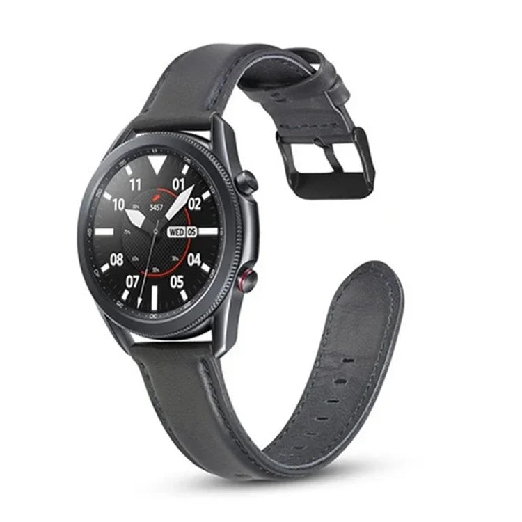 フラットテクスチャー本革交換用ストラップ、Samsung Galaxy Watch 3 41mm用、Samsung Galaxy Watch 3 45mm用
