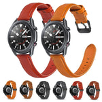 フラットテクスチャー本革交換用ストラップ、Samsung Galaxy Watch 3 41mm用、Samsung Galaxy Watch 3 45mm用
