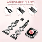 xDfind O字型ダイヤモンドメタルウォッチバンド 強化フィルム一体型PCカバー付き、Apple Watch Series 10 46mm用、Apple Watch Series 10 42mm用、Apple Watch Series 44mm用、Apple Watch Series 40mm用、Apple Watch Ultra 2 / 1 49mm用