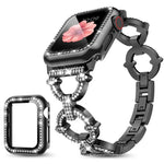 xDfind O字型ダイヤモンドメタルウォッチバンド 強化フィルム一体型PCカバー付き、Apple Watch Series 10 46mm用、Apple Watch Series 10 42mm用、Apple Watch Series 44mm用、Apple Watch Series 40mm用、Apple Watch Ultra 2 / 1 49mm用
