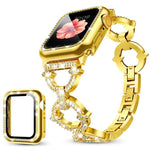 xDfind O字型ダイヤモンドメタルウォッチバンド 強化フィルム一体型PCカバー付き、Apple Watch Series 10 46mm用、Apple Watch Series 10 42mm用、Apple Watch Series 44mm用、Apple Watch Series 40mm用、Apple Watch Ultra 2 / 1 49mm用